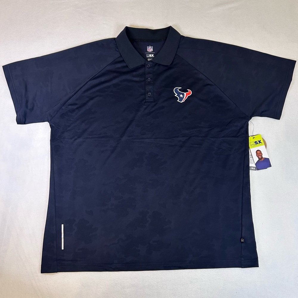 NWT‎ Houston Texans MSX Michael Strahan Polo XXL Navy Camo NFL